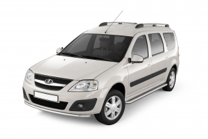 Защита порогов с алюм. площадкой ?51мм LADA LARGUS (нерж)